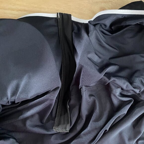 Old Navy One Piece Swimsuit 3X Black White Trim‎ 1/2 Zip Solid  NWT SW-1887 - Picture 5 of 10